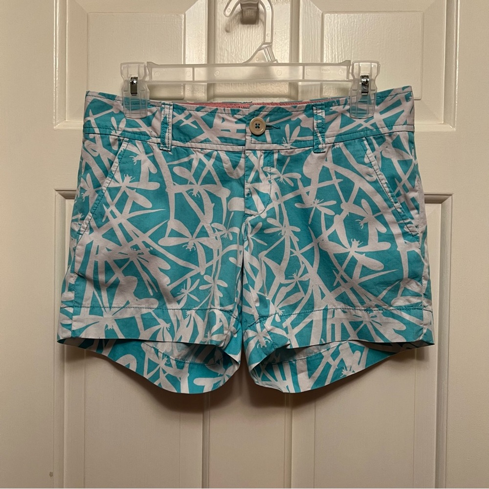 Lilly Pulitzer Light My Fire Blue Dragonflies Callahan Shorts Size 0